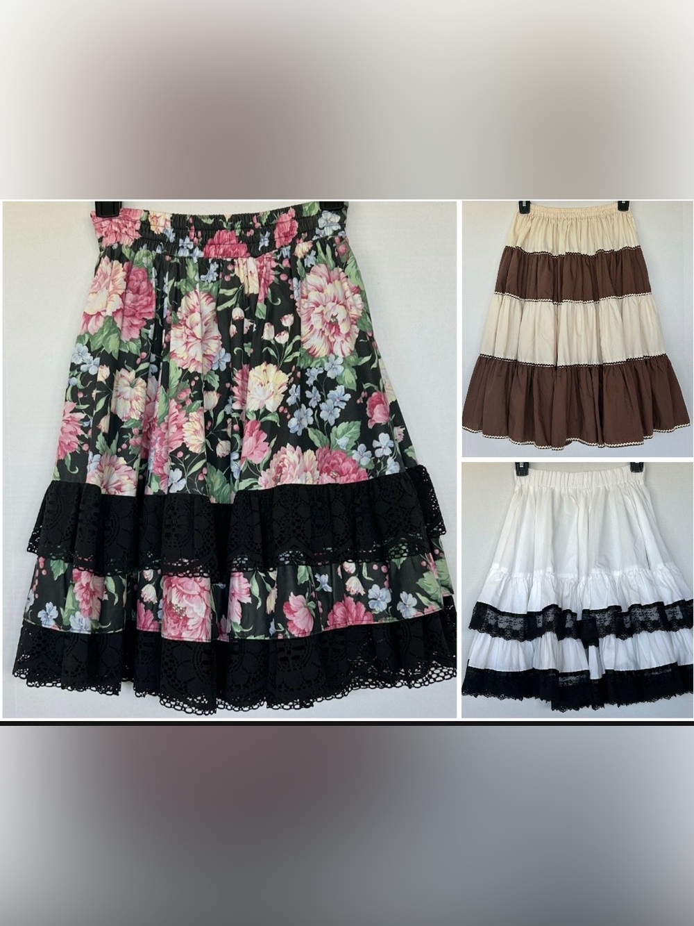3 Vintage Woman's Square Dancing Skirts